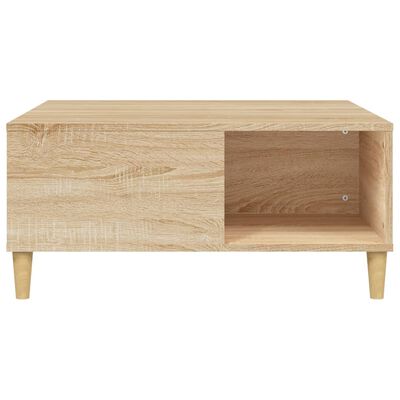 vidaXL Table basse chêne sonoma 80x80x36,5 cm bois d'ingénierie