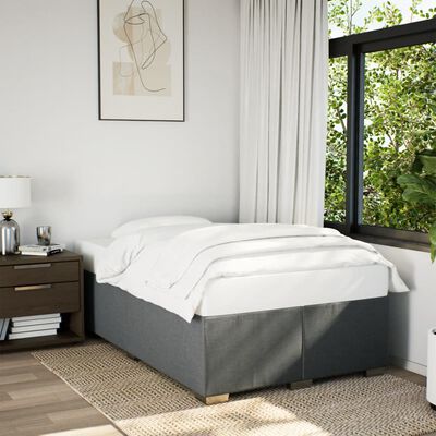 vidaXL Sommier à lattes de lit avec matelas gris foncé 120x190cm tissu