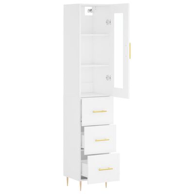 vidaXL Buffet haut Blanc 34,5x34x180 cm Bois d'ingénierie