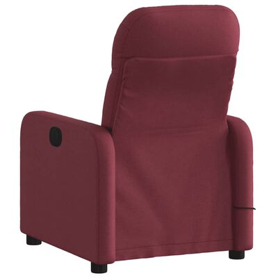 vidaXL Fauteuil de massage inclinable Rouge bordeaux Tissu