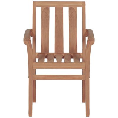 vidaXL Chaises de jardin empilables lot de 2 Bois de teck solide