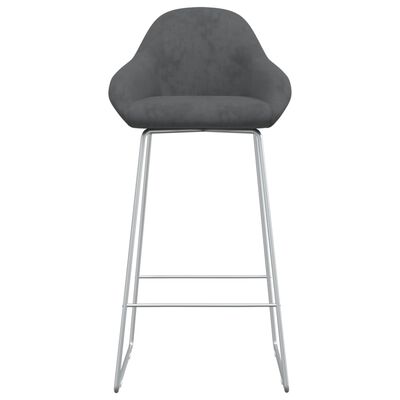 vidaXL Tabouret de bar Gris foncé Velours