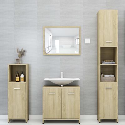 vidaXL Armoire de salle de bain Chêne sonoma 30x30x183,5 cm Aggloméré