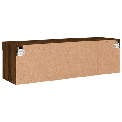 vidaXL Meuble TV avec lumières LED chêne marron 100x30x30 cm