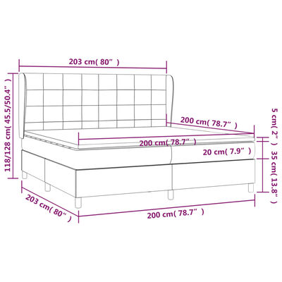 vidaXL Sommier à lattes de lit et matelas Gris foncé 200x200cm Velours