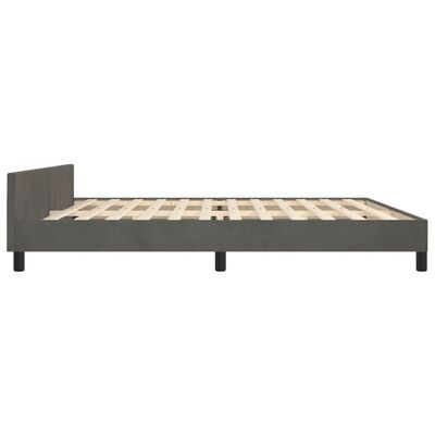 vidaXL Cadre de lit sans matelas gris foncé 200x200 cm velours