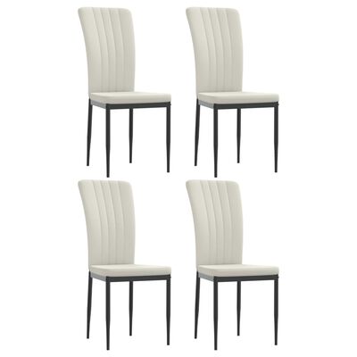 vidaXL Chaises à manger lot de 4 Crème Velours