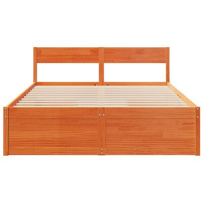 vidaXL Cadre de lit sans matelas cire marron 140x200cm bois pin massif