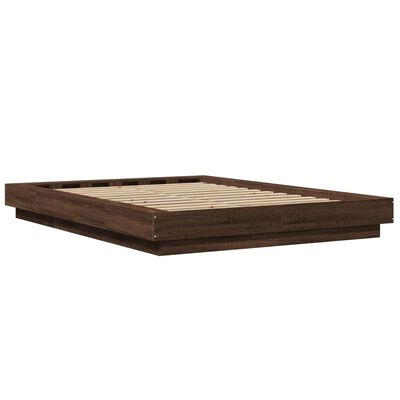 vidaXL Cadre de lit sans matelas chêne marron 140x200 cm