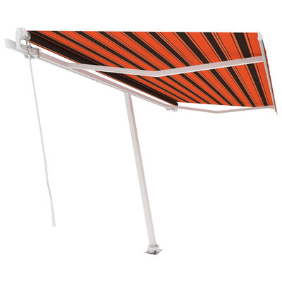 vidaXL Auvent manuel rétractable sur pied 450x350 cm Orange et marron