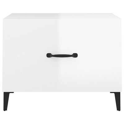 vidaXL Table basse avec pieds en métal Blanc brillant 50x50x40 cm