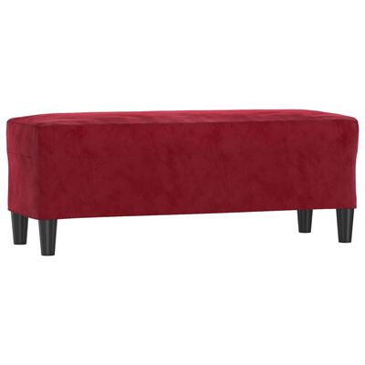 vidaXL Banc Rouge bordeaux 100x35x41 cm Velours