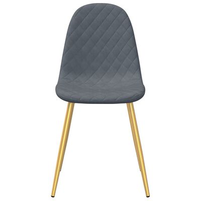 vidaXL Chaises à manger lot de 4 Gris foncé Velours