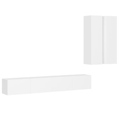 vidaXL Ensemble de meubles TV 4 pcs Blanc Bois d'ingénierie