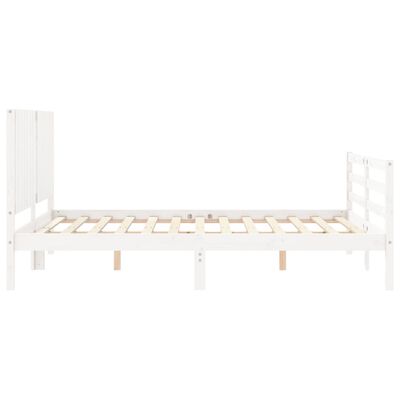 vidaXL Cadre de lit sans matelas blanc bois de pin massif