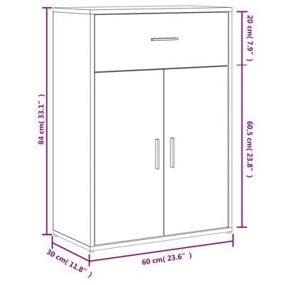 vidaXL Buffet noir 60x30x84 cm bois d'ingénierie