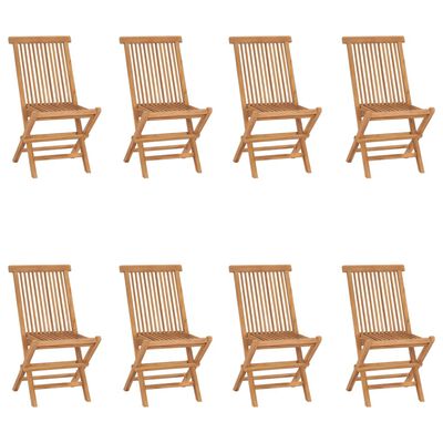 vidaXL Chaises pliables de jardin lot de 8 Bois de teck solide