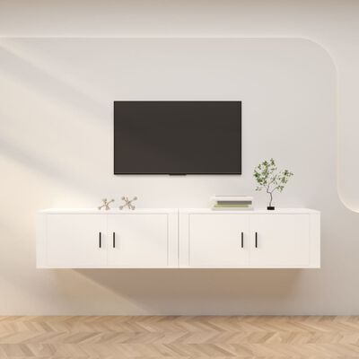 vidaXL Meubles TV muraux 2 pcs blanc 100x34,5x40 cm