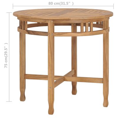 vidaXL Ensemble à manger de jardin 3 pcs Bois de teck solide