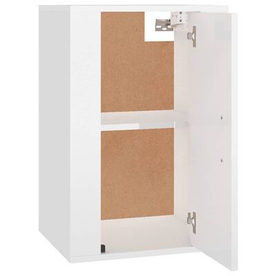 vidaXL Meuble TV mural Blanc brillant 40x34,5x60 cm