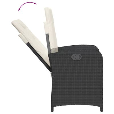 vidaXL Ensemble à manger de jardin avec coussins 3 pcs Noir