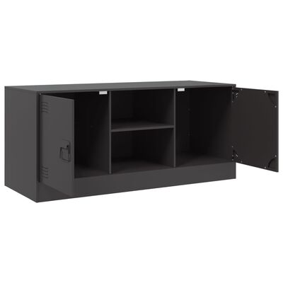 vidaXL Meuble TV noir 99x39x44 cm acier