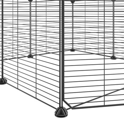 vidaXL Cage animaux de compagnie à 8 panneaux et porte Noir 35x35 cm