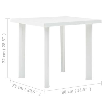 vidaXL Table de jardin Blanc 80x75x72 cm Plastique