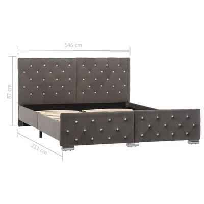 vidaXL Cadre de lit sans matelas gris velours 140x200 cm