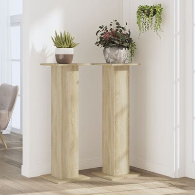 vidaXL Supports pour plantes 2 pcs chêne sonoma bois d'ingénierie