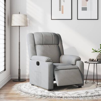 vidaXL Fauteuil inclinable électrique Gris clair Tissu