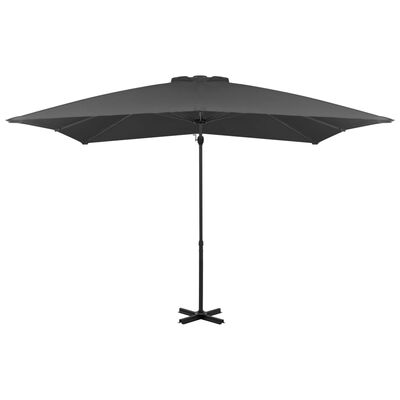 vidaXL Parasol de jardin en porte-à-faux et poteau en aluminium