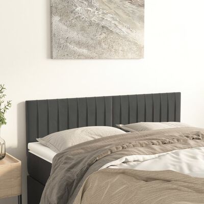 vidaXL Têtes de lit 2 pcs gris foncé 72x5x78/88 cm velours