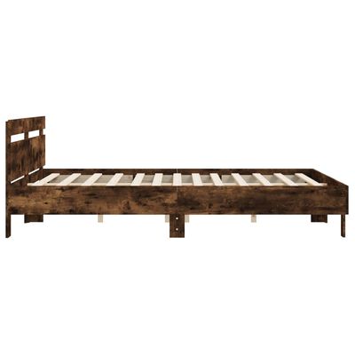 vidaXL Cadre de lit sans matelas chêne fumé 160x200 cm