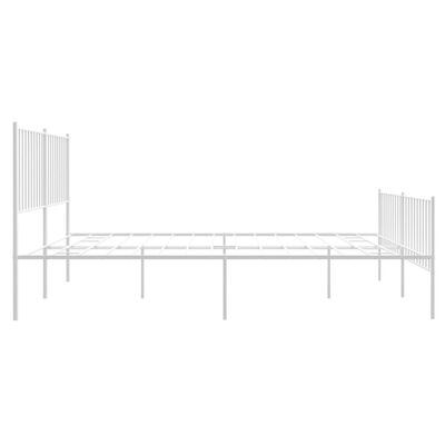 vidaXL Cadre de lit métal sans matelas et pied de lit blanc 150x200 cm