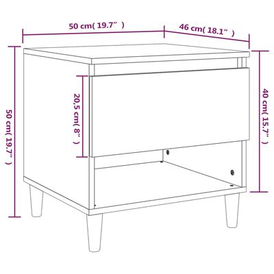 vidaXL Table de chevet Chêne sonoma 50x46x50 cm Bois d'ingénierie