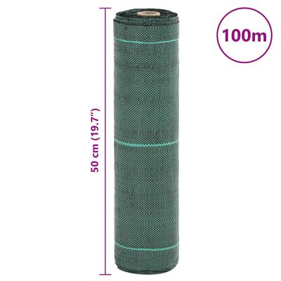 vidaXL Membrane anti-mauvaises herbes vert 0,5x100 m PP