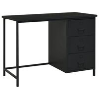 vidaXL Bureau industriel avec tiroirs Noir 105x52x75 cm Acier