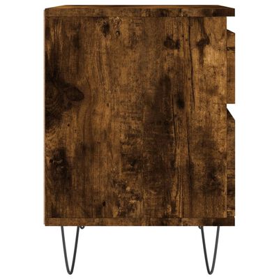 vidaXL Table de chevet chêne fumé 40x35x50 cm bois d’ingénierie