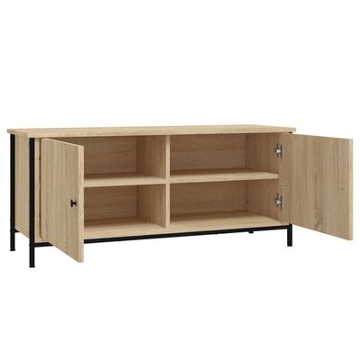 vidaXL Meuble TV avec portes chêne sonoma 102x35x45 cm bois ingénierie