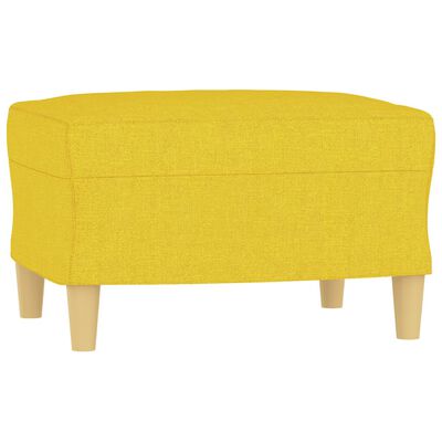 vidaXL Ensemble de canapés 3 pcs avec coussins jaune clair tissu