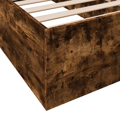 vidaXL Cadre de lit sans matelas chêne fumé 75x190cm bois d'ingénierie