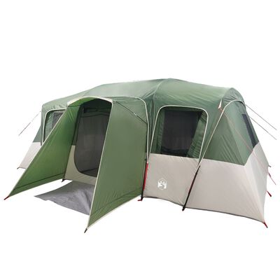 vidaXL Tente familiale tunnel 16 personnes vert imperméable