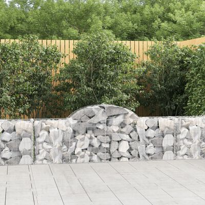 vidaXL Paniers à gabions arqués 25 pcs 200x30x60/80 cm Fer galvanisé