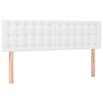 vidaXL Sommier à lattes de lit avec matelas Blanc 140x200cm Similicuir