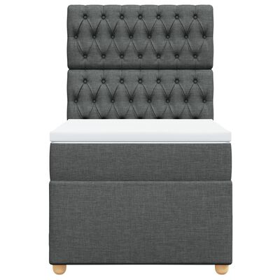 vidaXL Sommier à lattes de lit avec matelas Gris foncé 80x200 cm Tissu