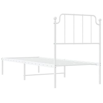 vidaXL Cadre de lit métal sans matelas avec tête de lit blanc 75x190cm