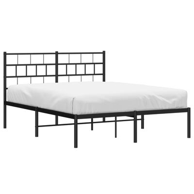 vidaXL Cadre de lit métal sans matelas avec tête de lit noir 120x200cm