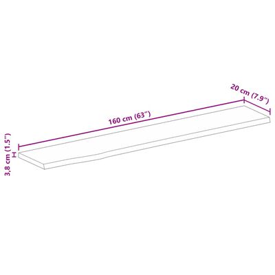 vidaXL Dessus de table à bord vivant 160x20x3,8cm bois massif manguier