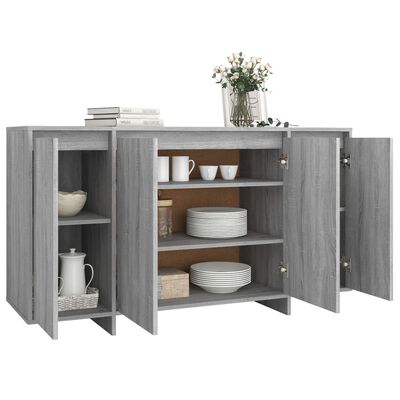 vidaXL Buffet Sonoma gris 135x41x75 cm Bois d'ingénierie